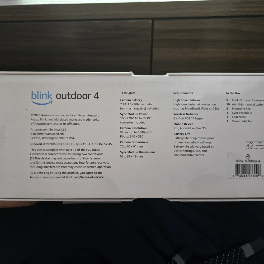 Amazon Blink Outdoor 4 Black Security Camera System